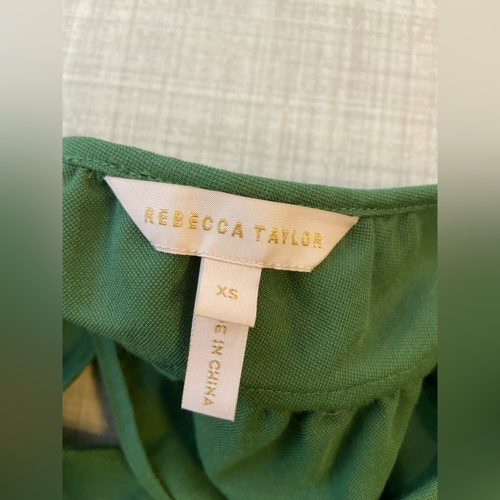 REBECCA Taylor Womens Green Tiered Pique Top Size XS - Picture 7 of 7